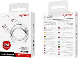 Cable iPhone F2002 USB Lighting D-Power 2M